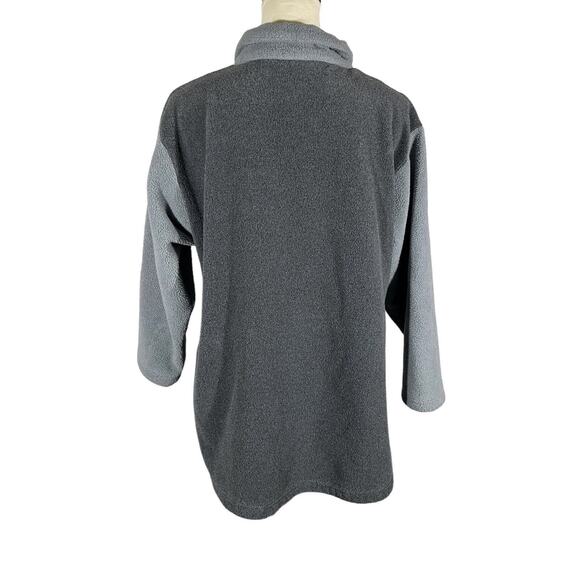 Bryn Walker Fleece Coat Trapeze Lagenlook Jacket Colorblock Blue Gray Size Small - Picture 3 of 6